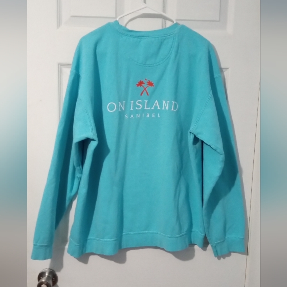 Comfort Colors Turquoise Crewneck Sweater - Picture 3 of 5